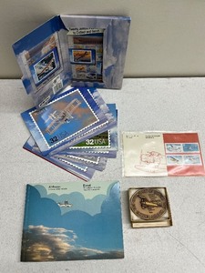 lot 98C image: Aviation Collectibles Lot Stamps, Jumbo Postcards, and Eastern Airlines Plaque