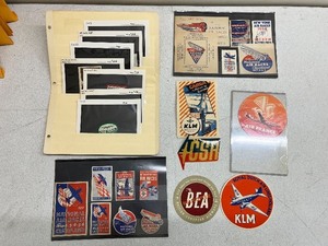 lot 99C image: Collection of Vintage Aviation Labels, Stickers, and Ephemera Including KLM and National Air Races