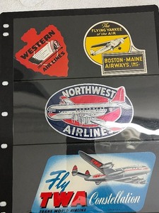 lot 100C image: Collection of Vintage Airline Luggage Labels and Travel Stickers