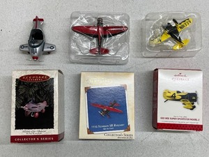 lot 101C image: Set of 3 Hallmark Keepsake Airplane Ornaments with Boxes