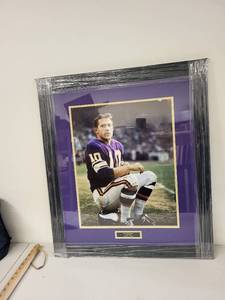lot 22S image: Framed Fran Tarkenton Minnesota Vikings HOF 86 Photo 25x29