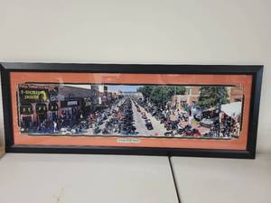lot 43S image: Framed Sturgis, South Dakota Panoramic Photograph 43x16