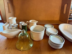 lot 5H image: Vintage Ceramic Tableware Lot with Glass Dome