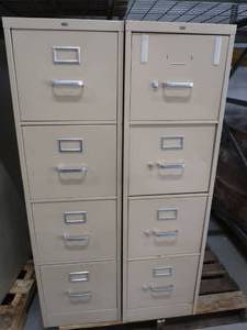 lot 8 image: 2 FOUR DRAWER FILE CABINETS