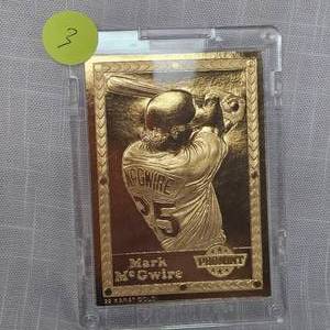 lot 3 image: Mark McGwire 22 Kt Gold Pro Mint Baseball Card