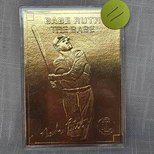 lot 11 image: 1996 Babe Ruth 22Kt Gold Performance Series Card