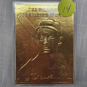 lot 14 image: 1996 22Kt Gold Performance Series Card Ted Williams