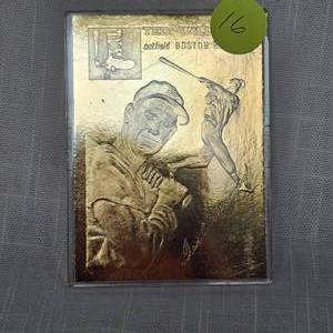 lot 16 image: 1997 Ted Williams 22Kt Boston Red Sox Card