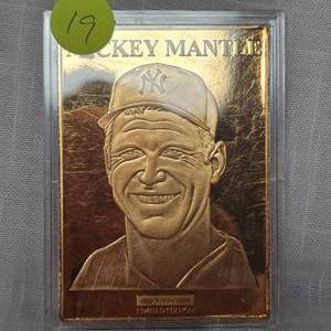 lot 19 image: 1995 Mickey Mantle Fine Bronze Card