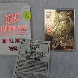 lot 23 image: 1996-97 Fleer Ultra 23Kt Michael Jordan