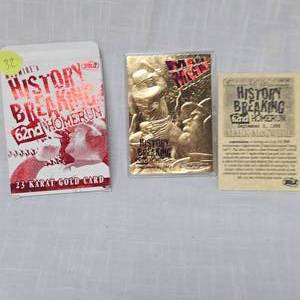 lot 32 image: 1998 23Kt McGwire 62nd Homerun History Breaking