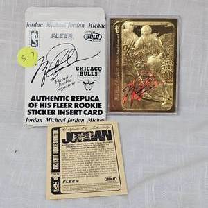 lot 57 image: Fleer Rookie 23Kt Gold Featuring Michael Jordan