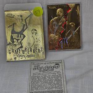 lot 59 image: Fleer PippenJordan Gamebreakers 23 Kt Card