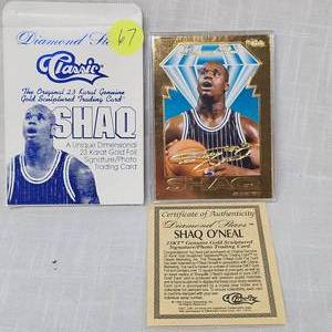 lot 67 image: Diamond Stars Classic SHAQ 23Kt Card
