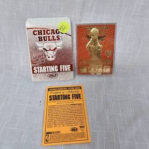lot 68 image: Chicago Bulls Starting Five 23Kt Card