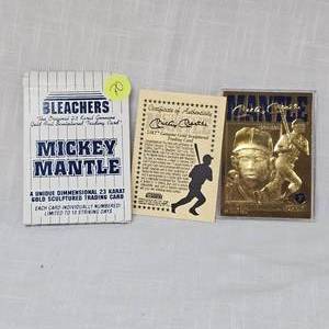 lot 70 image: 1996 Mickey Mantle Bleachers 23Kt Card