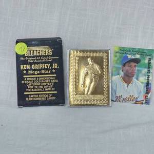 lot 72 image: 1993 Bleachers Ken Grifey Jr Megastar 23Kt Card