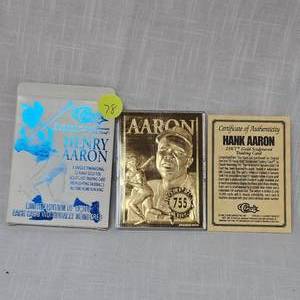 lot 78 image: 1996 Classic Henry Aaron 23Kt Card