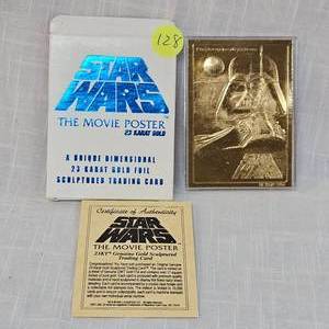 lot 128 image: 1996 Star Wars 23 Kt Lucas Films Card