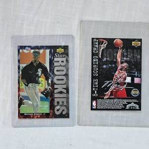 lot 116 image: UpperDeck Michael Jordan Basketball and Baseball Cards