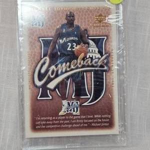 lot 119 image: UpperDeck 2001 #150 Michael Jordan Wizards Comback XL Card