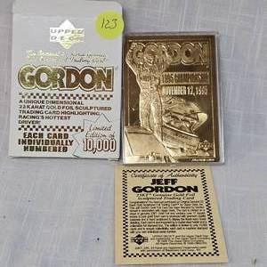 lot 123 image: 1995 Championship Upper Deck Jeff Gordon 23Kt