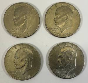 lot 31 image: 1776-1976 No Mint Mark Bicentennial Eisenhower Type 2 Narrow Print