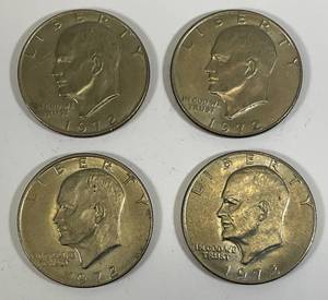 lot 32 image: 1972 D Eisenhower One Dollar Coins