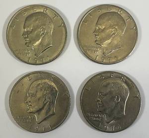 lot 34 image: 1971 D Eisenhower One Dollar Coins