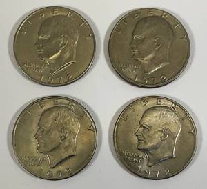 lot 35 image: 1972 D Eisenhower One Dollar Coins