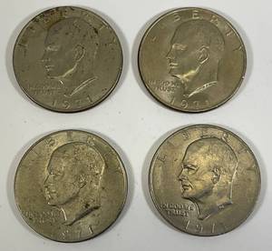 lot 40 image: 1971 No Mint Mark Eisenhower One Dollar Coins