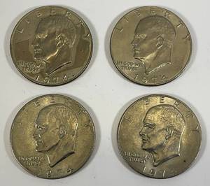 lot 41 image: 1974 No Mint Mark Eisenhower One Dollar Coins