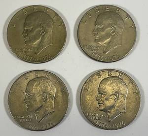 lot 42 image: 1776-1976 No Mint Mark Bicentennial Eisenhower Type 2 Narrow Print