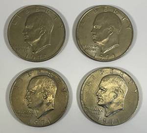 lot 45 image: 1971 D Eisenhower One Dollar Coins