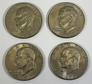 lot 47 image: 1977 D Eisenhower One Dollar Coins