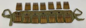 lot 56 image: WWII 1944 Turkish Mauser 8mm (&.9) Ammo Belt With 14 Clips 5 Rounds Per Clip (70 Rounds Total)