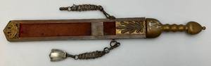 lot 63 image: Vintage Heavy Blunt Edge Sword With Sheath 17