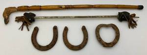 lot 122 image: Antique Handmade Walking Cane And More