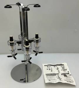 lot 130 image: Vintage Rotating Chromed Four Bottle Drink Dispenser (Last One)
