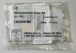 2011 Native American Dollar Set P & D Sacagawea Dollars (Factory Sealed Uncirculated-60)