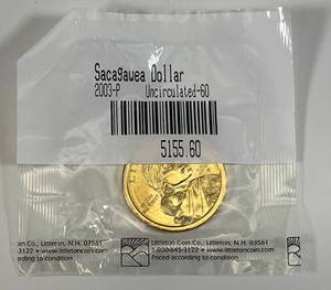 lot 27 image: 2003 P Sacagawea Native American Dollar (Factory Sealed Uncirculated-60)