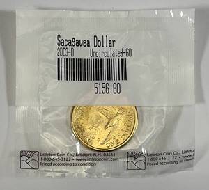 lot 28 image: 2003 D Sacagawea Native American Dollar (Factory Sealed Uncirculated-60)