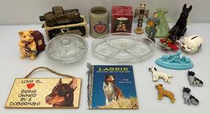 lot 211 image: Misc. Vintage Collectible Items Including Dogs And More