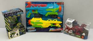 lot 212 image: Misc. Toys New In Pack including Water Blasters, Klaser Electronic Robo Attack And More
