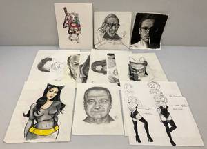 lot 217 image: Misc. Hand Drawn Sketches (VERY COOL)