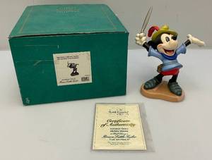lot 240 image: Vintage WDCC Walt Disney Collectors Society 1993 Members Only Sculpture Animators Chioce Brave Little Tailor Mickey Mouse In Original Box With COA