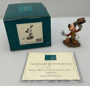 lot 244 image: Vintage WDCC Mickey Mouse A Merry Christmas For You Mickeys Christmas Carol In Original Box With COA
