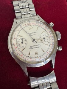 lot 54 image: Vintage Wittnauer Geneve Professional Chronograph Watch with Box