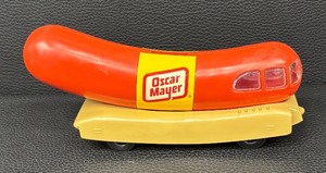 lot 42 image: Oscar Mayer Wienermobile 10-Inch Plastic Bank Vintage Collectible