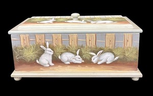 lot 86 image: Decorative Wooden Bunny Box